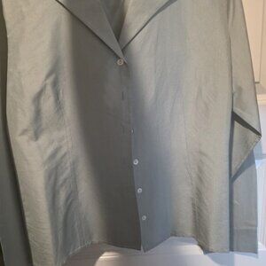 Elegant Silk Light Green Button-Up Shirt ( dry cleaned already)